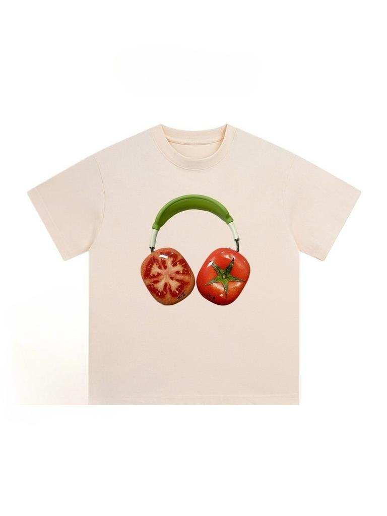 2026 VårSommar Drew Amerikanskstil Tomat Hörlurar Passar Bra till T-shirts i Ren Bomull Med En Instagram-stil