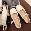 Soft Leather Version of Foreign Style Silver Mary Jane Shoes Women's 2025 New French Retro Light Mouth Evening Single Shoes Small Leather Shoes