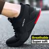 Novos sapatos de segurança antiderrapantes e antifuros para construção, calçados masculinos para caminhada