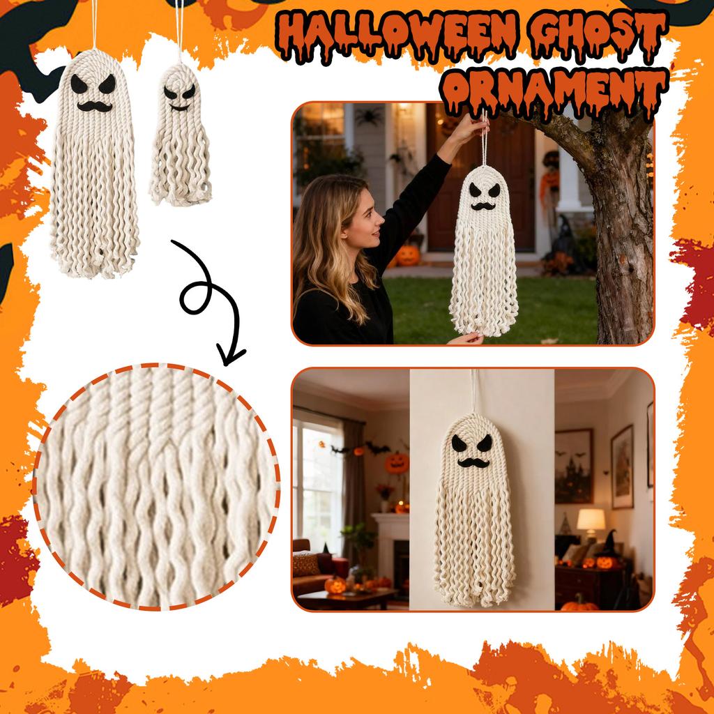 New Release! Halloween GhostTassel Hanging Decor - DurableFringe Design, Easy To Hang For Spooky Party Atmosphere | Wall Decor For Home Bar Shop.