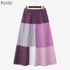 ZANZEA Women Casual Print Loose A-Line Long Skirts