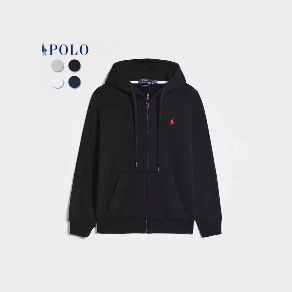 Hanorac cu fermoar pentru bărbați, casual, cu logo cal brodat - Mânecă lungă, culoare solidă, stil primăvară/toamnă