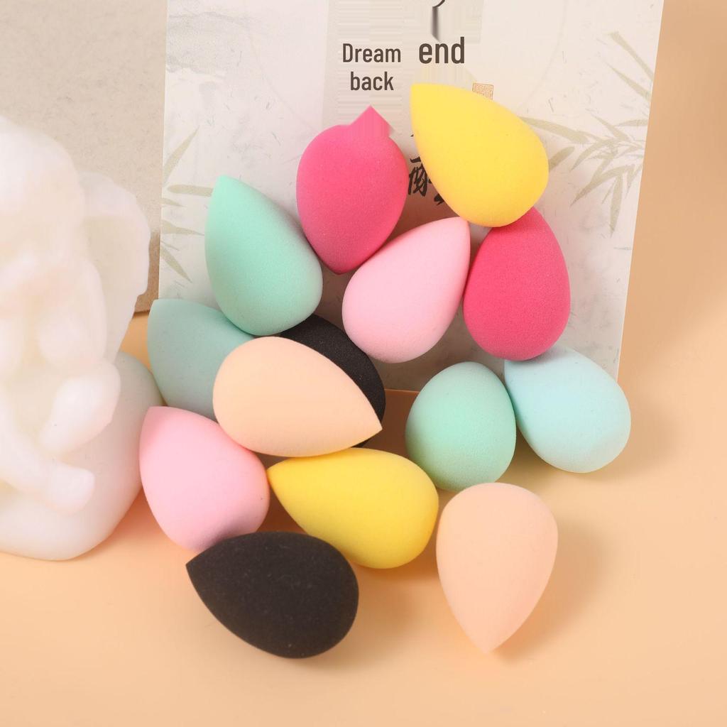 Mini Water Drop Makeup Sponge: Soft, Q-Bounce, Dual-Use for Dry & Wet, Expands Large When Wet, Non-Powder-Absorbing Cushion.
