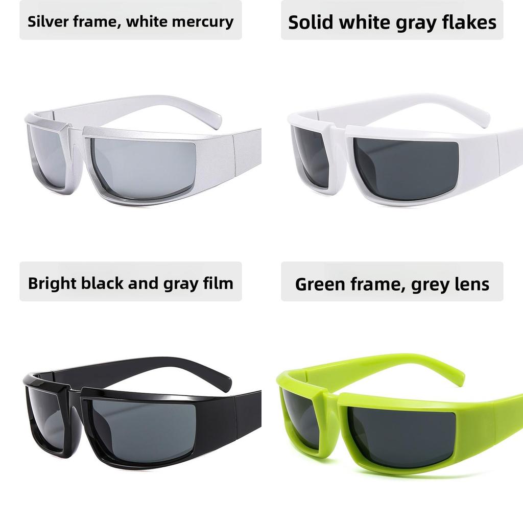 Fashion Y2k Square Sunglasses Uv400 With Black Lenses For Outdoor Activities And Parties