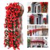 Wedding Simulation Vine Artificial Flower Silk Violet Rattan Garden Wall Hanging Plant
