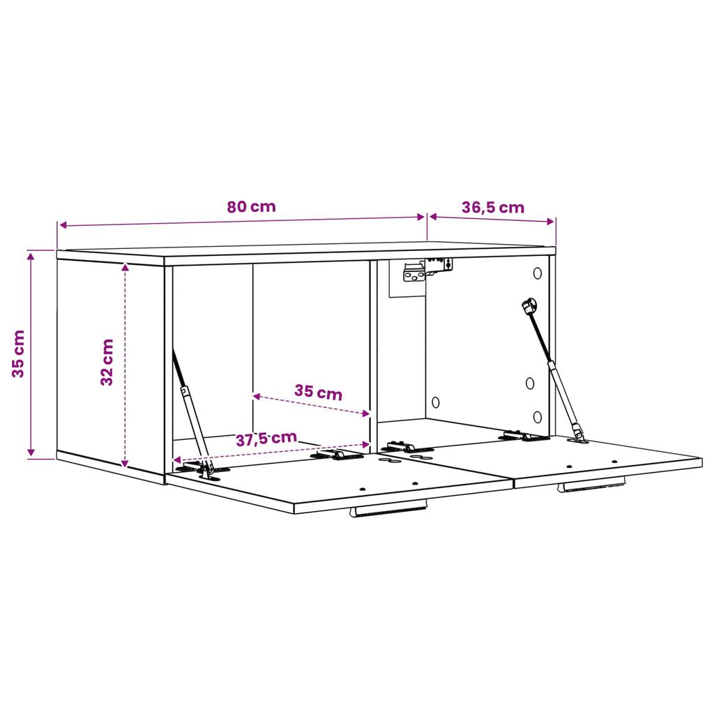 Wall Cabinet Wall Mount Artisan Oak 80 x 36.5 x 35 cm