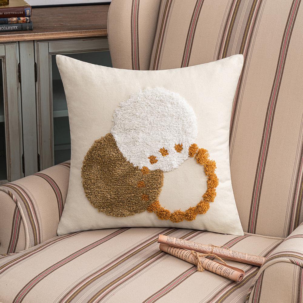 Home Decoration Ethnic Style Cushion Bedside Ins Moroccan Lace Tassel Tufted Pillow Cover