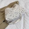 Canvas Drawstring Ruched Floral Tote Bag With Magnetic Closure For Casual Daily Use