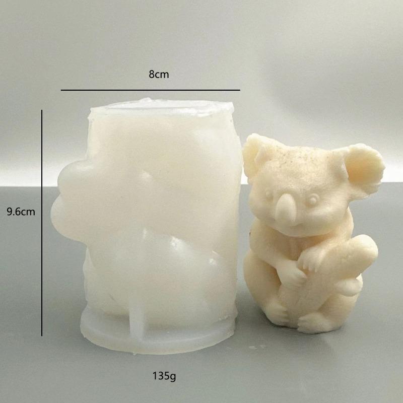 New 3D Koala Relief Cylindrical Candle Silicone Mold, Cute Cylindrical Koala Resin Mold for Furniture Decoration And Plaster