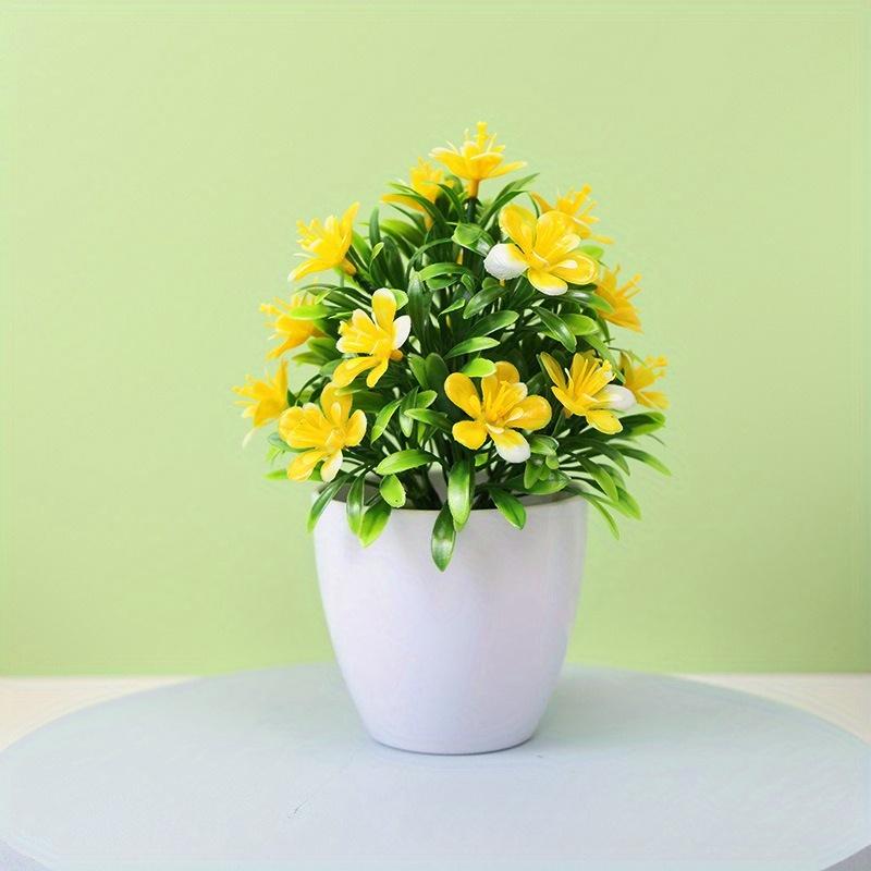 

Artificial Flower Potted Plant Fake Flowers Decoration Plastic Bonsai Indoor Home Office Desktop Decoration Festival Decoration жёлтый