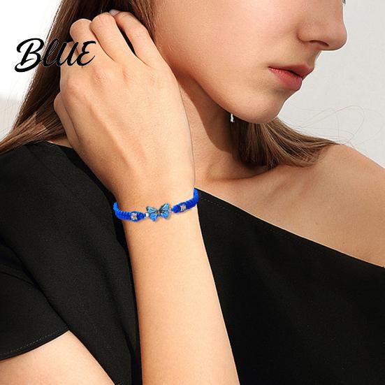 Women Adjustable Friendship Bracelet 1/2/5/10Pcs Blue Woven Braided Rope Knot