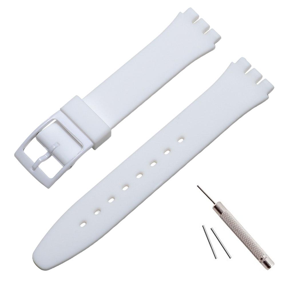 Silikonowy Pasek do Zegarka 16mm 17mm 19mm 20mm dla Swatch Kolorowy Pasek Sportowy Gumowy Zamienny Pasek na Nadgarstek Bransoletka Akcesoria do Zegarka