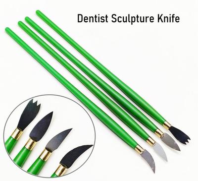Tandläkare Skulpturkniv Vaxsnideriverktyg Keramisk Porslin Blandningsspatel Knivblad Dentallab Verktyg