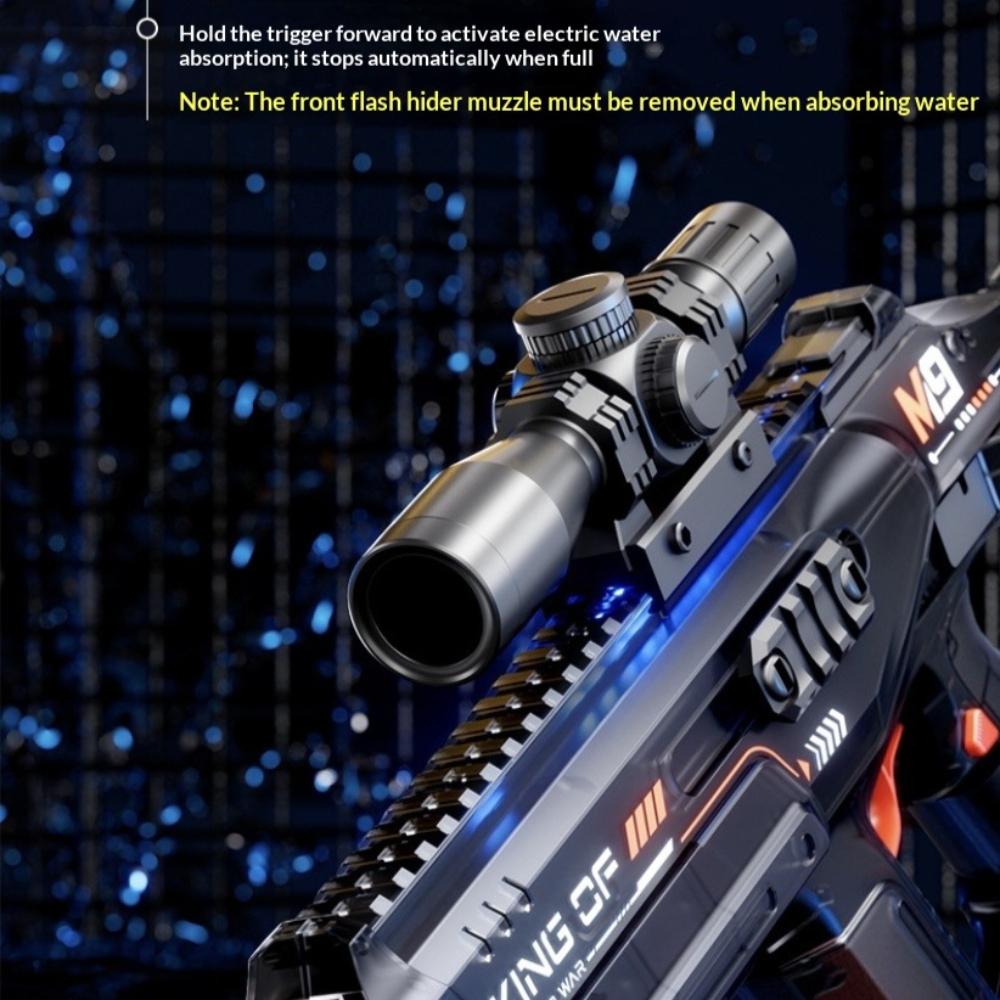 Electric M9 Water Gun Toy with Drum Magazine, Rechargeable Automatic Water Blaster Summer Pool Beach Outdoor Shooting Game Toy