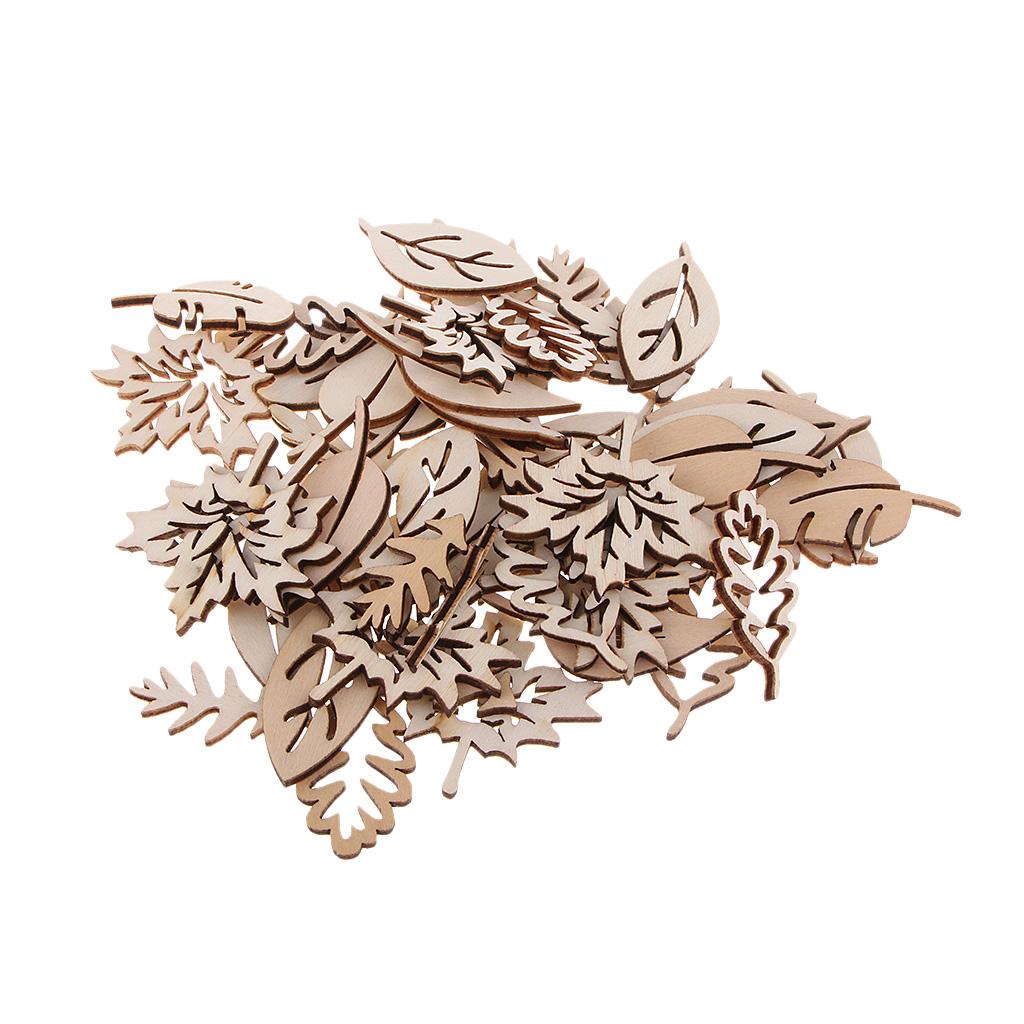 Craft Materials Wooden Hanging Decoration Leaves Shapes Unfinished Wood Pieces for Home and Scrapbooking