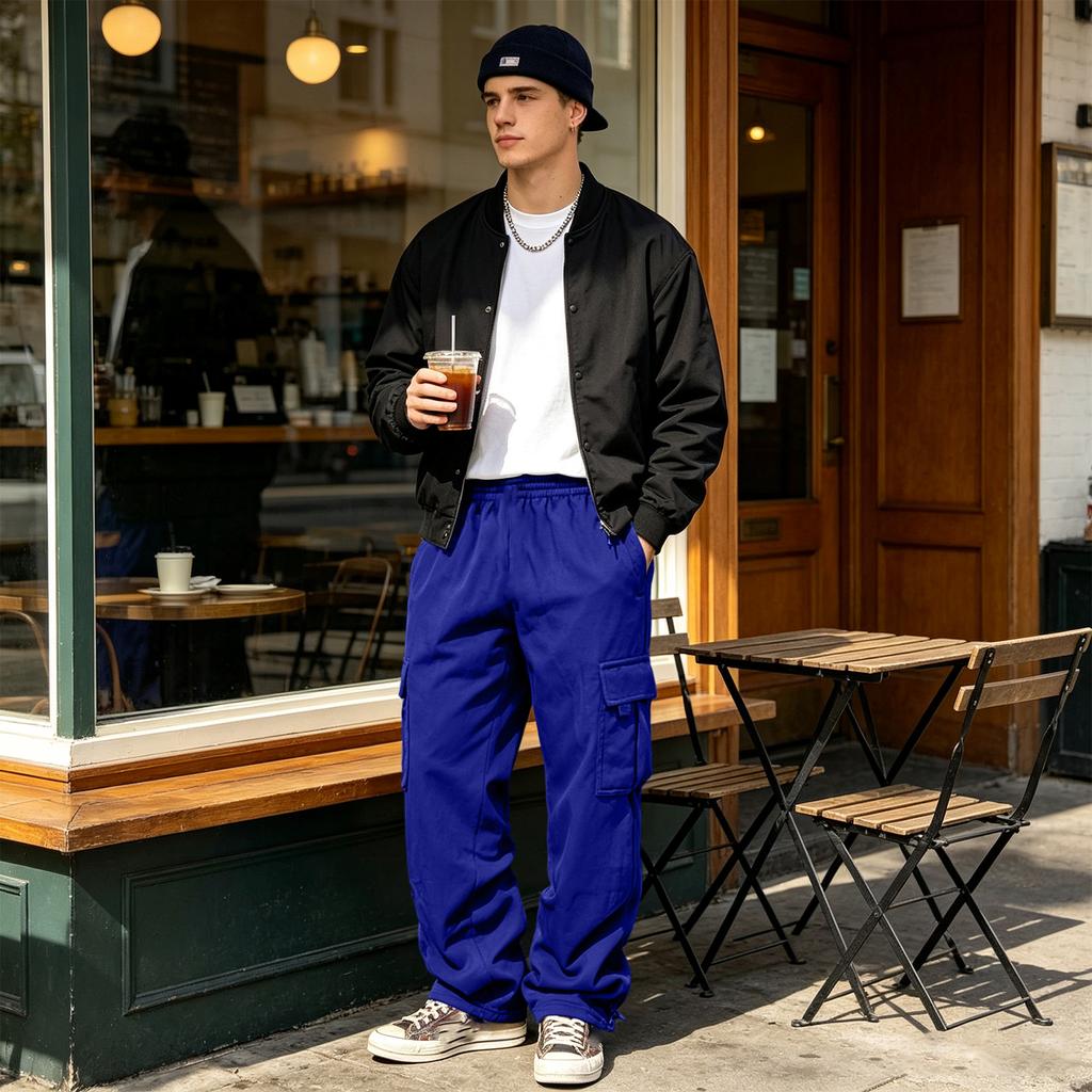 Men's Loose Fit Cargo Pants with Multiple Pockets Work Trousers for Casual Daily Wear
