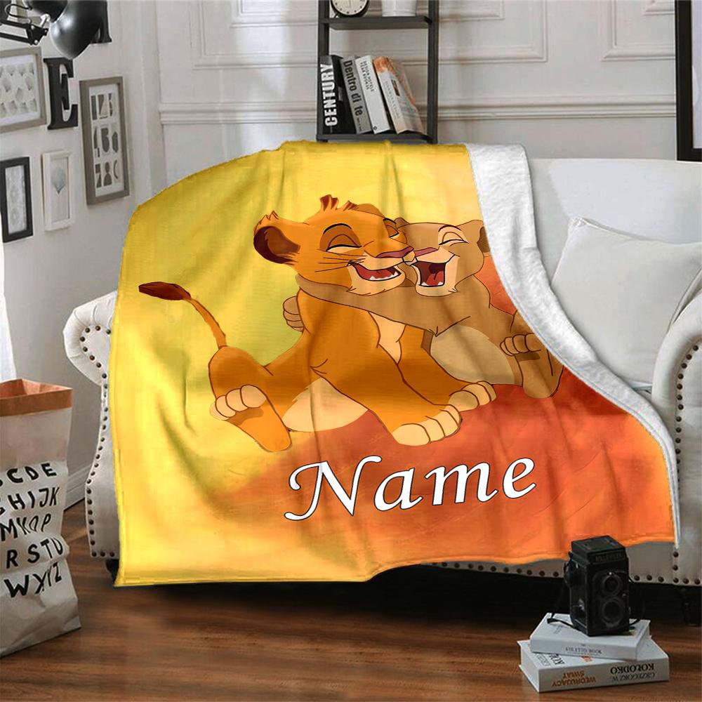 Custom Name Lion Adventure Party Blanket For Couch Bed Plush Cozy Fuzzy Blanket Super Soft Warm Blankets For Fall And Winter 0916270