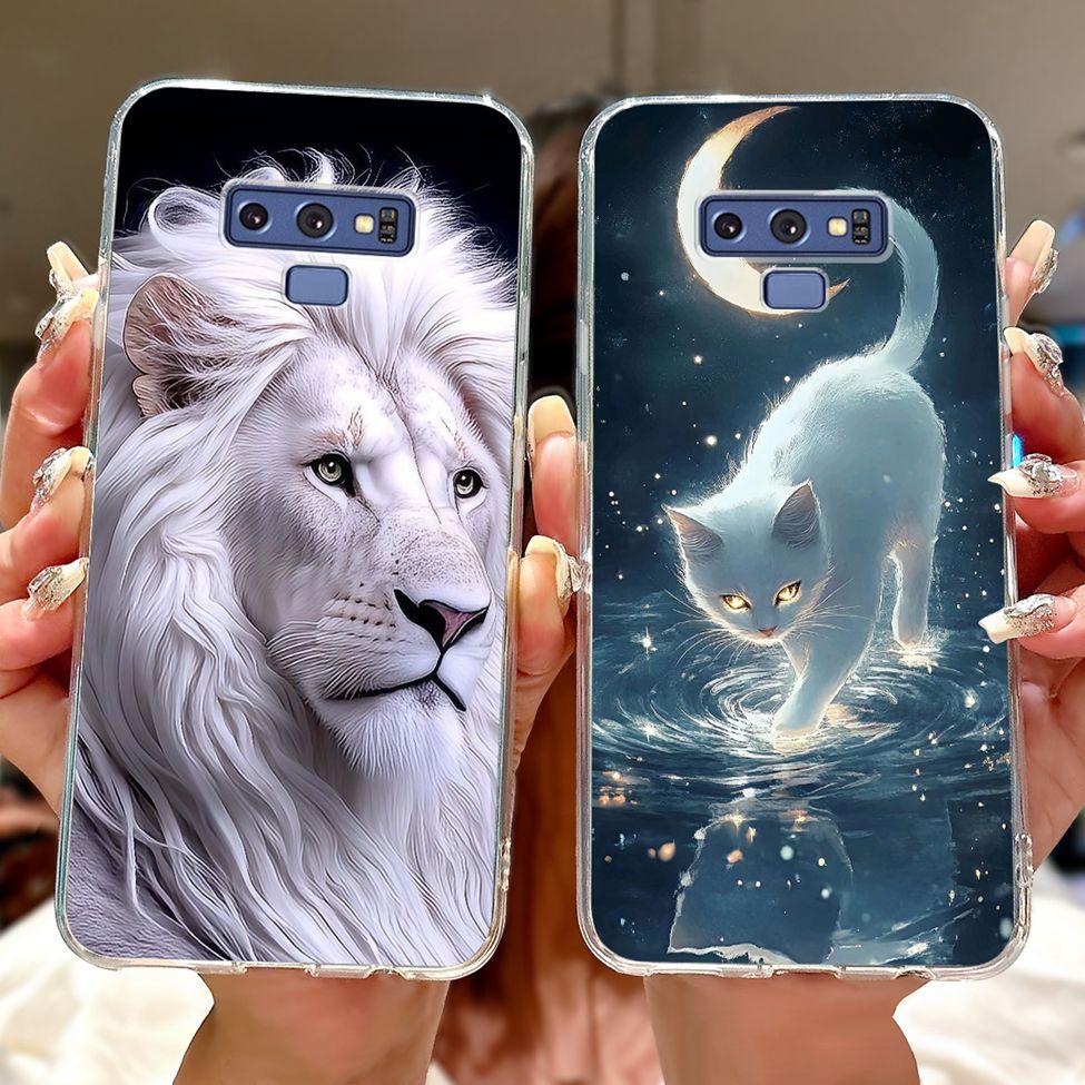 Clear For Samsung Note9 Case Cute Cat Fashion Luxury Painted Soft Cover Phone For Samsung Galaxy Note 9 Case SM-N9600 SM-N960F