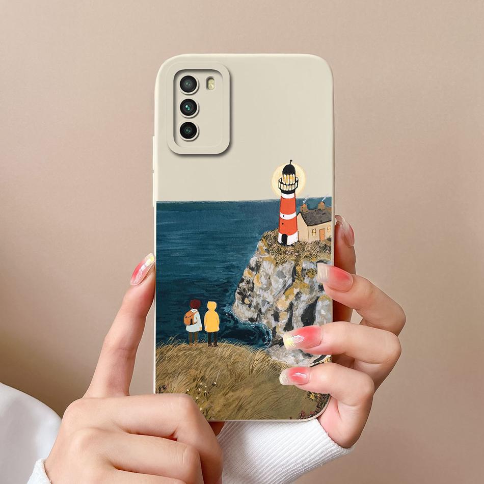For Poco M3 Pro Case Cartoon Soft Liquid Silicone Full Coverage Anti Drop Phone Shell For Xiaomi Poco M 3 Pro M3Pro Bumper Funda