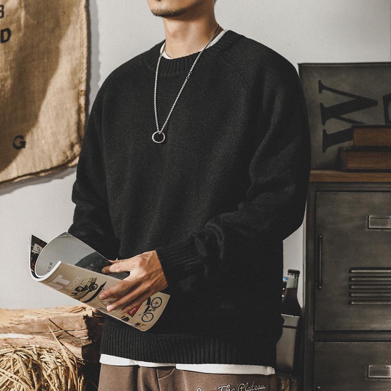 Klassischer Retro-Winterpullover für Herren - Lässiger lockerer Rundhals-Strick, Große Größen erhältlich