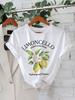 Vintage Cute Lemon Fruit T Shirt Short Sleeve Loose Botanical Tshirt Cottagecore Clothes Women Retro Aesthetic T-Shirts