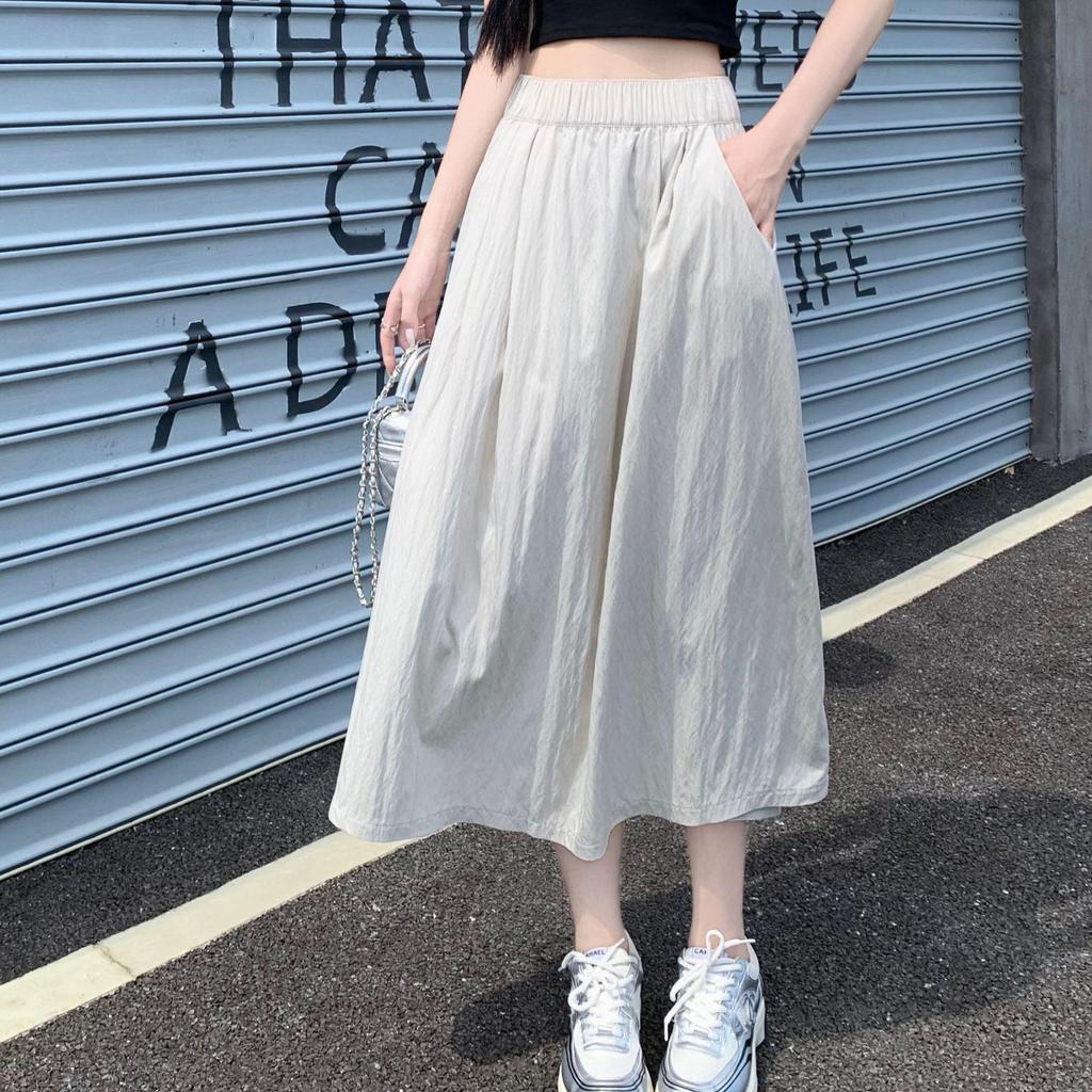 Women's Retro Pleated Mid-Length Skirt - Summer/Autumn Yamamoto Style