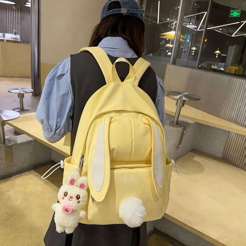 Student Schoolbag Girl's Cute Rabbit Ears Backpack Large Capacity Backpack