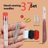 Großes Nadelset mit Öhr und Faden, Big Nose Stahlnadel-Set, Wiederverwendbares DIY Basis-Nähset für Bastel- und Nähproduktion
