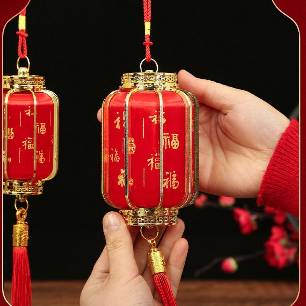 Party Decor Retro Chinese Red Lantern Traditional Waterproof Potted Decorative Lanterns Handmade Craft Portable Lantern Garden