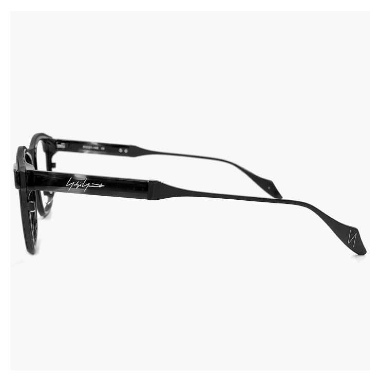 Yohji Yamamoto Glasses Made In Japan 1 C01 51mm Yohji Yamamoto Glasses Brand Wellington Square Shape Black Edge Black Rim Cell Titanium Frame Made In