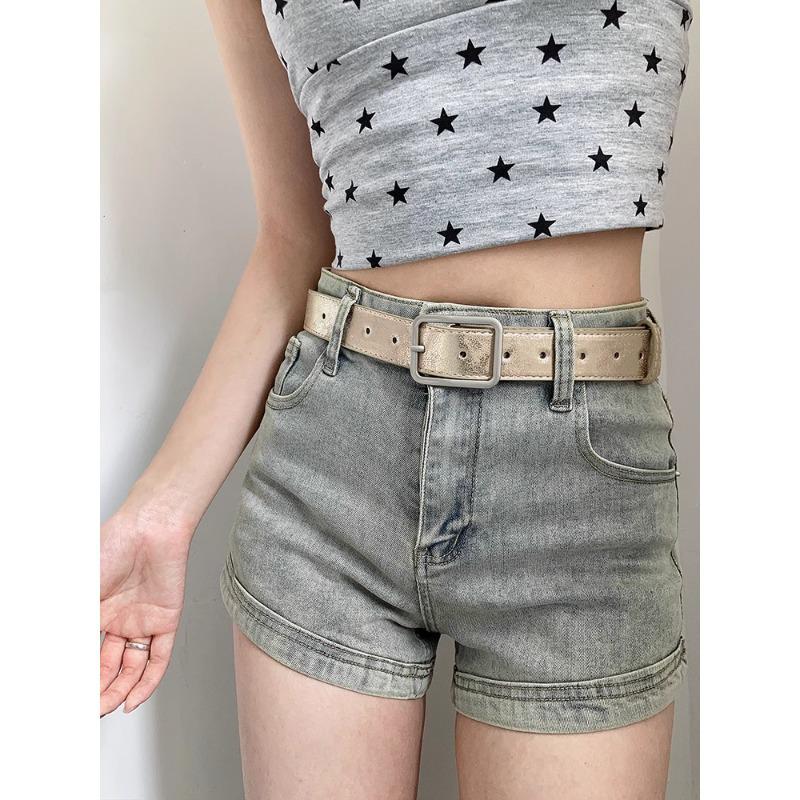 Distressed Retro Crack Design Women's Belt - High-End Style for Jeans, Skirts, and More