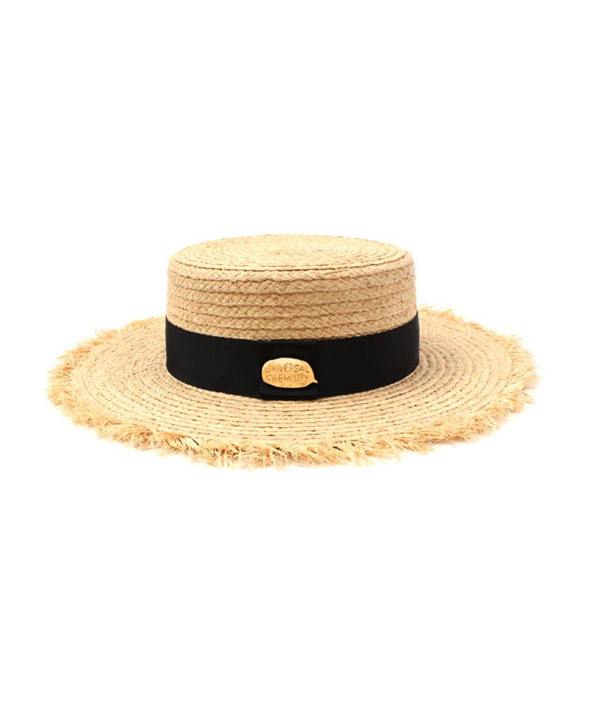 Yunibeosyeolkemiseuteuli Gold Metal Natural Flat Fedora Summer Fedora