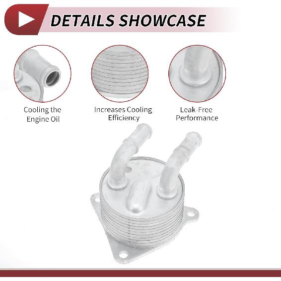 1 Set Engine Oil Cooler for BMW X1 2009-2023 Aluminum Alloy Silver Tone Transmission Oil Cooler Trans Cooler