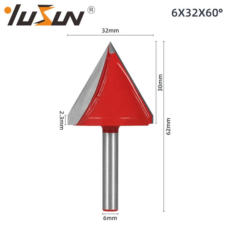 6mm V-Groove Bit Woodworking Cutter - 3D Engraving Knife, V-Shaped, 60/90 Degrees, 6 Patterns