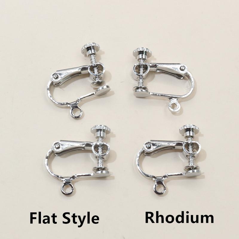 10 Stück 15x13mm Messing-Schraubohrclip-Fassungen, drehbare Pads, Rohlinge für DIY-Schmuckherstellung