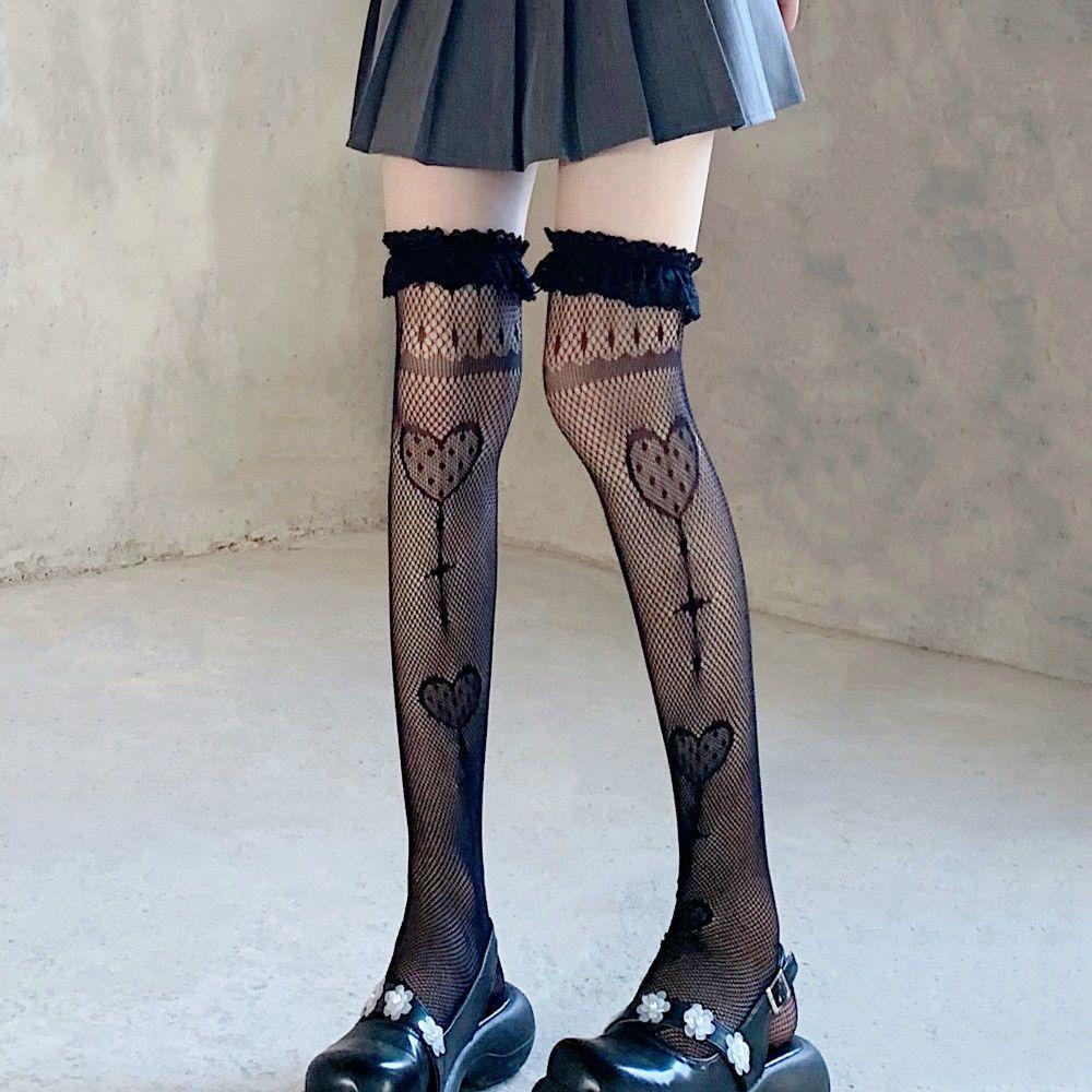 Women's Summer Lolita Over-the-Knee Lace Stockings - Cute Thigh Highs for Beautiful Legs