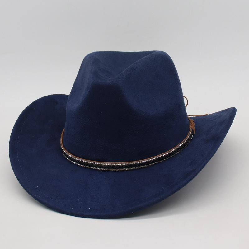 Outdoor men and women famous big-brimmed jazz hat spring and summer four seasons European and American style western suede denim top hat