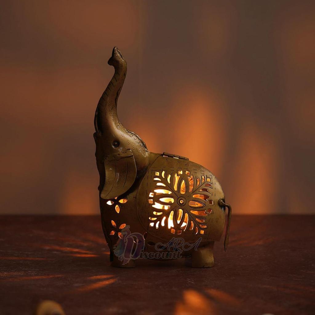 Candle Holder Antique Gold Finish Decorative Items, Home Decor Items for Living Room, Bedroom I Drawing Room,