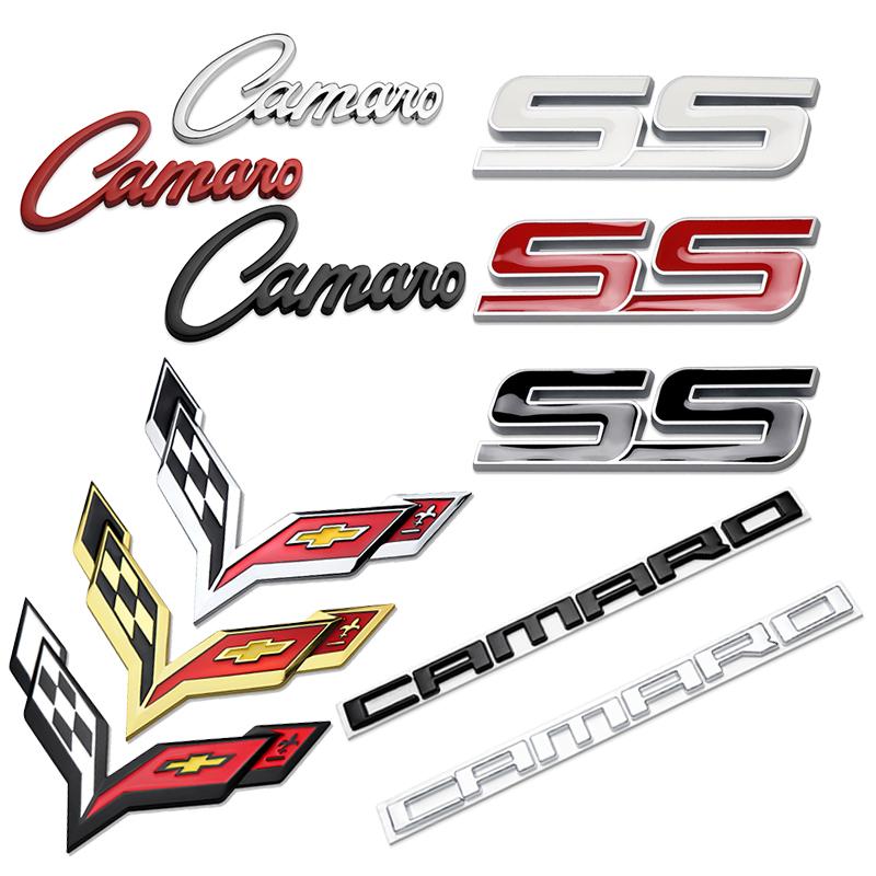 3D Metal Red Black Logo SS Sticker Car Rear Trunk Badge For Chevrolet SS Camaro Silverado Cruze Spark Tahoe Matiz Nubira Optra