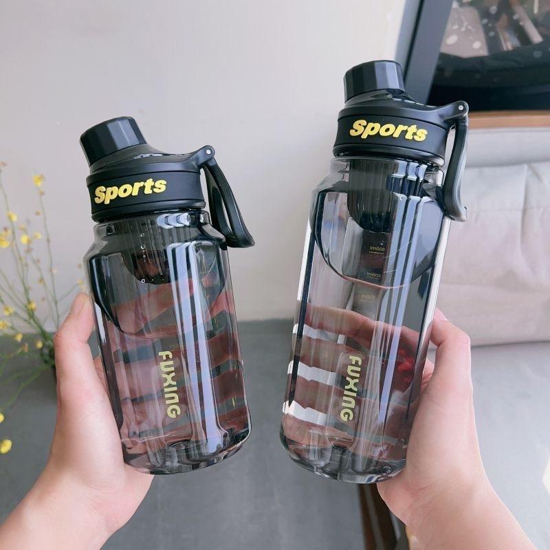 Outdoor Activity Fitness Portable Water Cup Large Capacity Sports Water Bottle Car Cup with Scale Student Plastic Cup With Handle