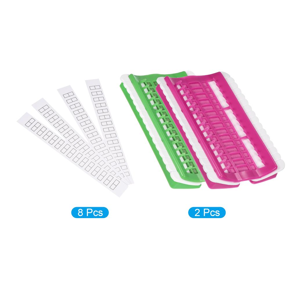 2 Pack Embroidery Floss Organizer, Plastic Needles Thread Organizers Shelf with 8 Pack Paper Card for Cross Embroidery Kit Tools
