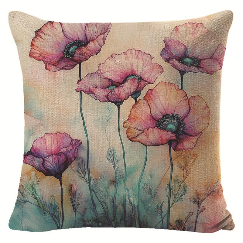 

New Fashionable Watercolor Ink-wash Purple Mood Pillowcase, Holiday Decoration Car Cushion Cover 45 * 45 separate pillow cover
