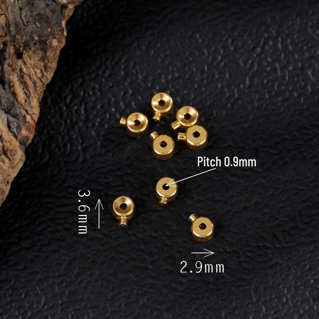Argent Sterling S925 avec Perles Espacement Plaqué Or 24K pour Bijoux DIY
