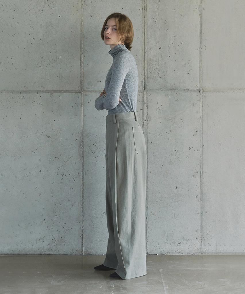 IHR Side Tuck Cotton Pants / Khaki