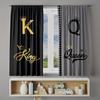 2pcs Insulated Blackout Letter Print Curtains – Machine-Washable Polyester for Bedroom   Living Room & Kitchen – Great Gift