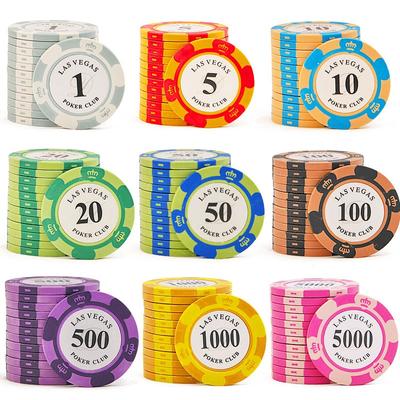 10 teile/los Ton Las Vegas Poker Chips 14g Set Casino Münzen 40mm Münze Poker Chips Unterhaltung Dollar Münzen karte Spiel LasVegas