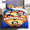 Animaniacs Muster Bettwäsche Bettdecken-Set Heimdekoration Geschenk (1 Bettbezug + 2 Kissenbezüge (ohne Füllung))