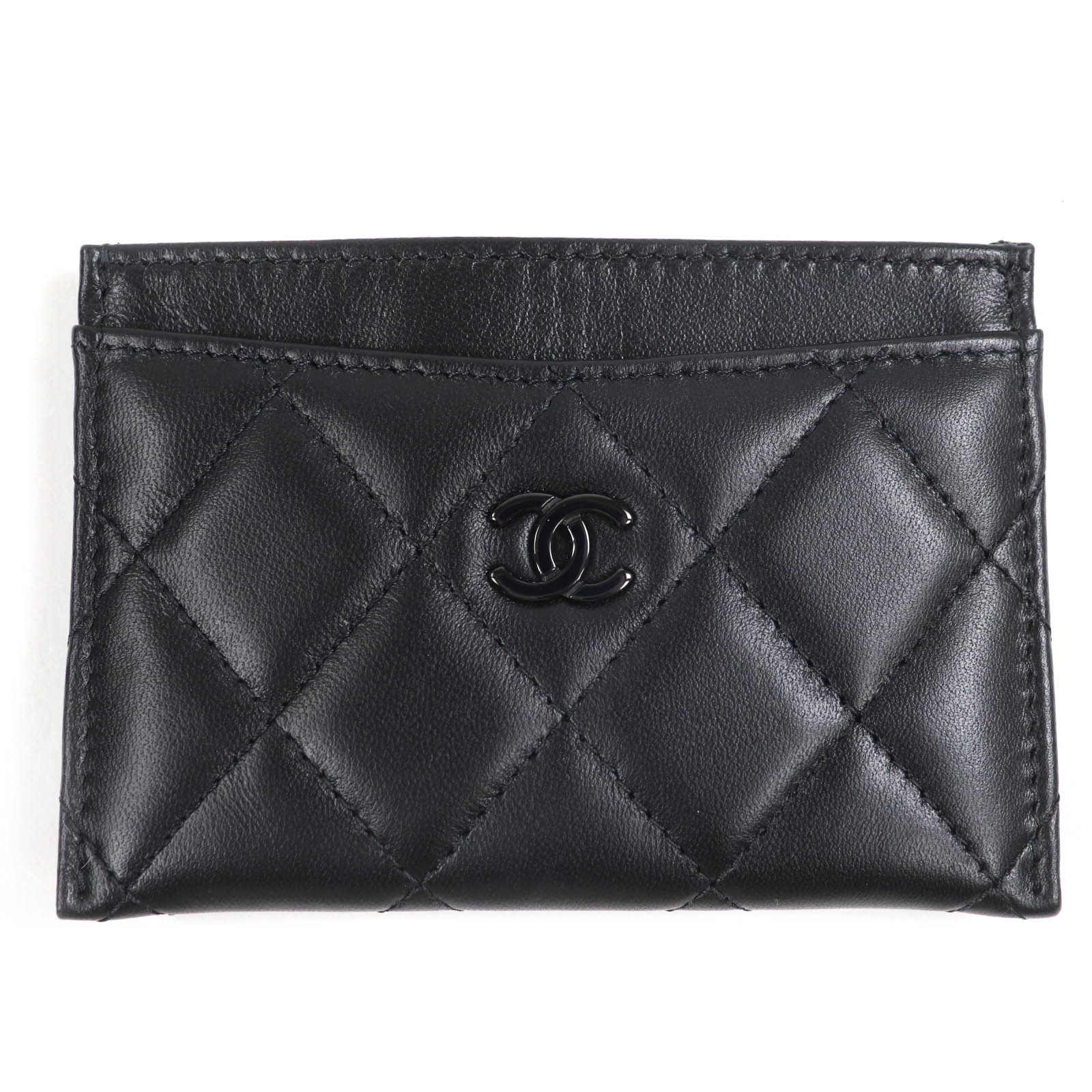 

Excellent CHANEL Card Case Matrasse COCO Mark black lambskin Women AP4472 Used