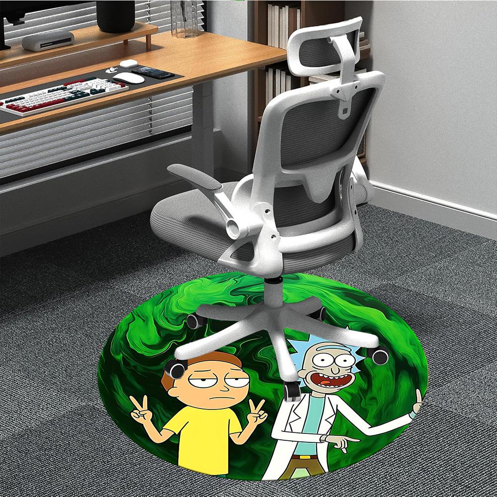 

1pc Rick and Morty Office Round Area Rug, Indoor Mat Suitable For Office,Bedroom Living Room Home Decor, Room Deco a0926081 80cm by 80cm