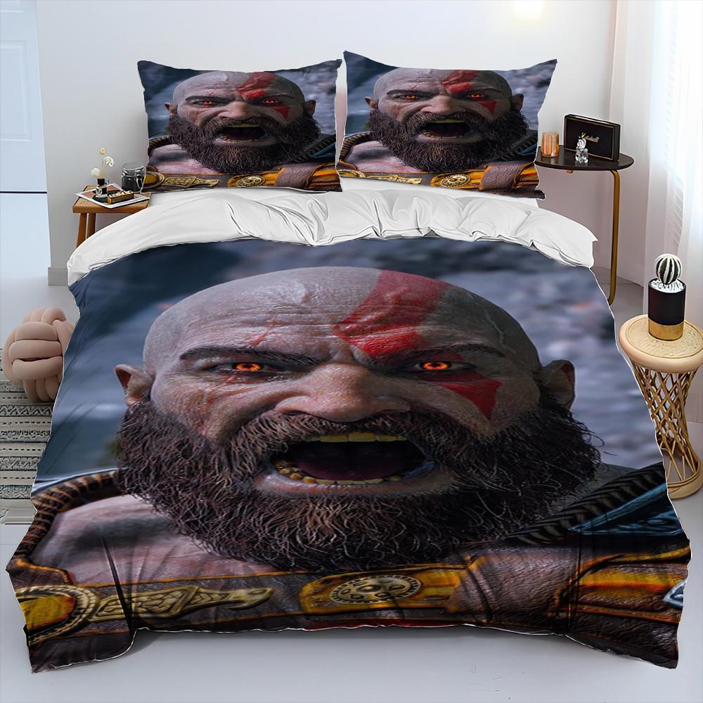 Comforter God Of War Game Gamers Kratos Comforter Bedding Set Bed Set King Queen Size Bedding Set Kids
